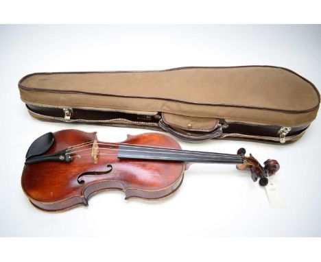 Elophe Poirson, Lyon 1906: an early 20th Century French violin labelled Elophe Poirson, Lyon 1906 and numbered 242, with flam