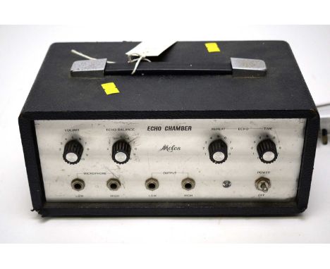 A Vintage 1970's Melos Echo chamber, with Volume, Echo balance, repeat and time controls, twin microphone inputs and twin out