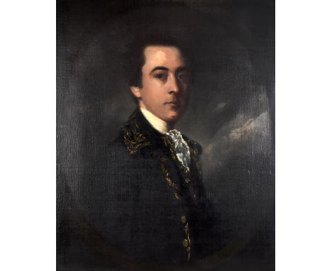 IN THE MANNER OF SIR JOSHUA REYNOLDS; oil on canvas, portrait study of a gentleman, unsigned, inscribed on 'Exhibition of Old