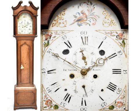 JOHN LEVICK OF RAISIN; an early 19th century oak longcase clock, the painted dial set with Arabic and Roman numerals, subsidi