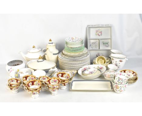 A group of ceramics including a Royal Crown Derby Imari pattern plate, a Poole divided tray, Royal Albert 'Lady Hamilton' tea
