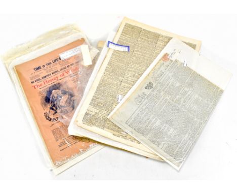 A group of newspapers and illustrated London News including Zulu War, Boer War, WWI, Charge of The Light Brigade, Wellington'