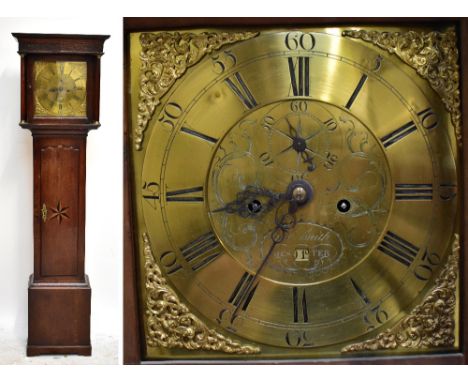 GABRIEL SMITH OF CHESTER; an 18th century oak cased eight day longcase clock, the brass dial set with Roman numerals, subsidi