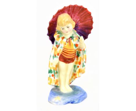 ROYAL DOULTON; an HN1423 'Babette' figure in rare colourway, height 12.5cm (af).Additional InformationThe umbrella is cracked