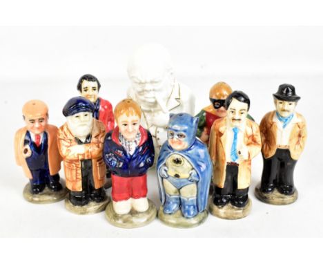 A set of four novelty ceramic salt and pepper shakers modelled after Only Fools and Horses characters, also an ET Bailey cera