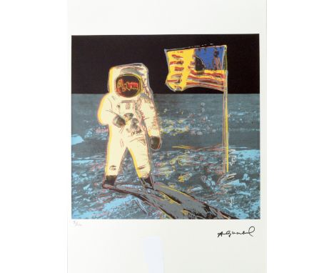 AMENDED AFTER ANDY WARHOL (1928-1987); limited edition lithograph print, 'Man on The Moon' from the Leo Castelli Gallery, edi