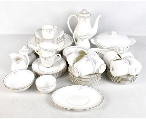 ROYAL DOULTON; an H5084 'Carnation' part dinner service to include trios, bowls, plates, teapot, etc.