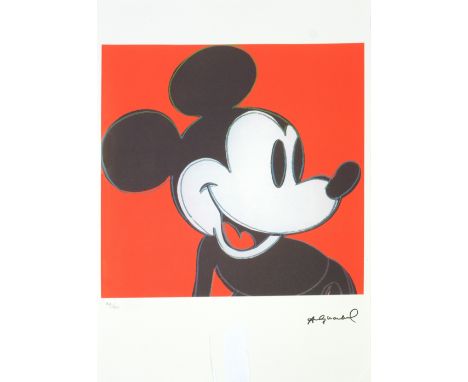 AMENDED AFTER ANDY WARHOL (1928-1987); limited edition lithograph print, 'Mickey Mouse' from the Leo Castelli Gallery, edited