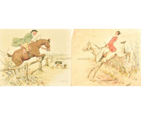 Two caricature coloured prints of hunting scenes, 'The Old Style' and 'The New Style', both 43 x 53cm, framed and glazed (2).