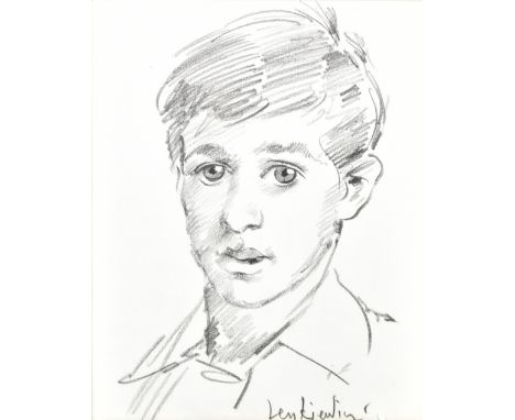 ROBERT LENKIEWICZ (1941-2002); pencil sketch, study of the artist's son, signed, 32 x 25cm, framed and glazed. (D)Additional 