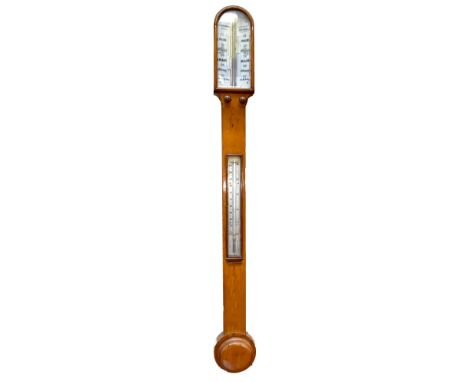 J.L CASARTELLI OF MANCHESTER; an oak stick barometer, height 93cm.