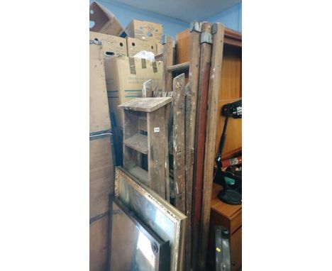 Two pairs of steps and an extension ladder