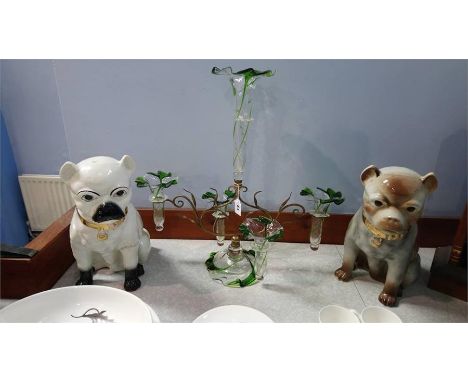 Two pot pugs and an epergne