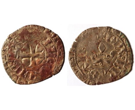 Anglo-Gallic. Bergerac Coinage. Henry of Lancaster (1347-1361). Gros à la couronne. 1.98 gms. With the title of Earl of Lanca