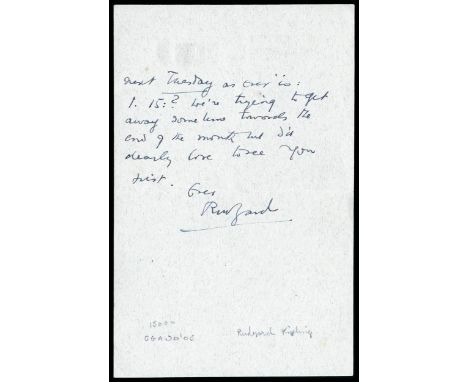 Kipling, Rudyard (1865-1936). English short story writer and novelist. Nobel Prize winner. His important works include "The J
