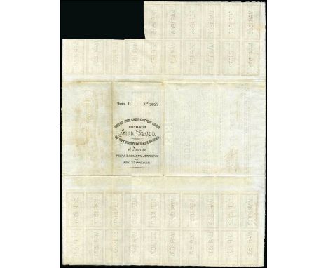 CSA Bonds. Ball 156. January 1, 1863. 100 Pounds - 2,500 Francs. No.2037. Erlanger bond. Grayish-brown tint. Allegorical woma