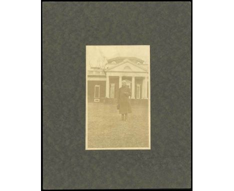Sandburg, Carl August (1878-1967). Writer, editor, poet who won three Pulitzer Prizes. Pair:1) 3" x 5" sepia photograph of Sa