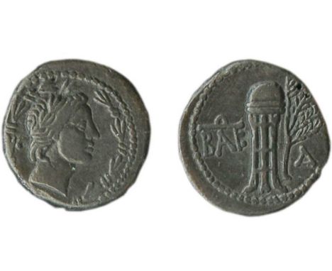 Kings of Bosporos. Polemo I (ca. 14/3-10/9 BC). AE 4 Units. 21 mm, 8.97 gms. Laureate head of Apollo right within laurel wrea