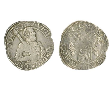 Netherlands. Holland. Daalder ("Prince" 40 Stuivers), 1602. Armored half-figure r., holding sword on shoulder, rev. Helmed Ar