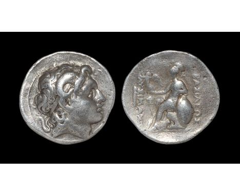 297-281 BC. Lampsacus mint. Obv: diademed head of the deified Alexander right, with horn of Ammon. Rev: BASILEWS LYSIMAXOY le
