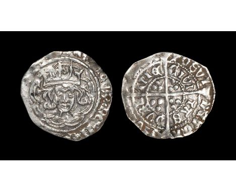 . 1496-1505 AD, late portrait issues, open crown. Obv: facing bust within tressure with HENRICVS DEI GRA REX ANGLIE legend. R