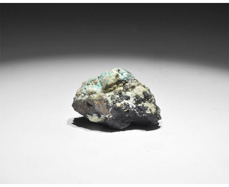 . A specimen of argentiferous (silver-bearing) tetrahedrite, with old adhesive paper label reading: ‘Argentiferous Tetrahedri