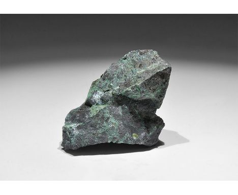 . A specimen of massive chalcocite, with old Gregory, Bottley, and Lloyd label: Chalcocite, Zambia’, in old white card tray, 