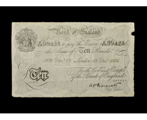 Dated 18 December 1936. German forgery, serial number K/179 89423. Obv: Britannia vignette with black text. Rev: blank.   The