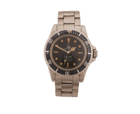 model no. 7928/0, case no. 595985, circa 1967, with matt black and white print tritium dial, Mercedes pattern hands and black
