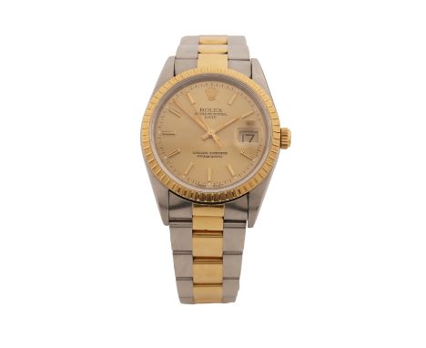 model no. 15223, case no. S888***, circa 1994, the signed gilt dial with baton markers, magnified date aperture at the three 