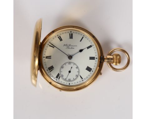 the outer case monogram, the signed white enamel dial with Roman numerals and subsidiary seconds dial at the six o'clock posi