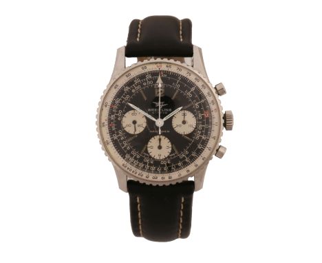 model no.806, case no.1306738, circa 1969, the signed black dial with three white sub-dials, outer MPH and KPH scales and bi-