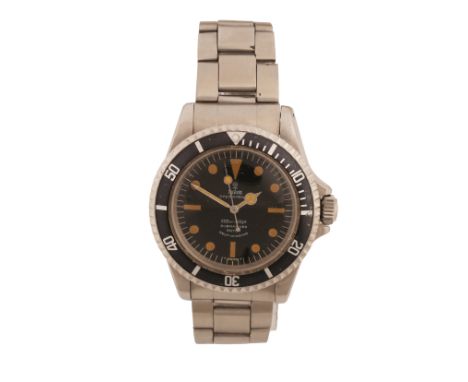 model no. 7016, case no. 623889, circa 1966, with matt black "pumpkin" patina dial, Mercedes pattern hands and black calibrat