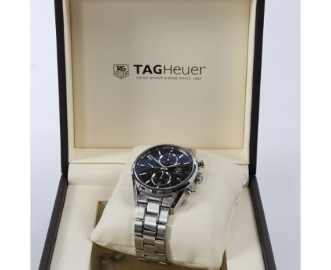 model no. CAR2110, circa 2020, the signed grey dial with silver baton markers, outer minutes track, subsidiary 30 minutes and