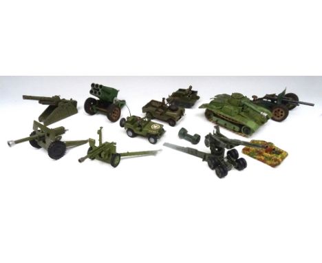 Miscellaneous Artillery and Vehicles Astra Rocket and Anti-tank Guns, Benbros Land Rover, Dinky Jeep with 105mm Gun, Crescent