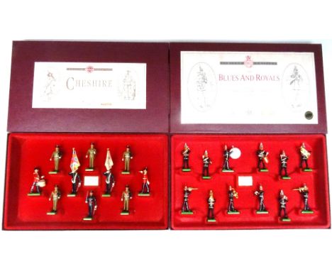 Britains Ltd Editions 5189 Cheshire Regiment and 5293 Band of the Blues and Royals in original boxes (Condition Excellent, bo