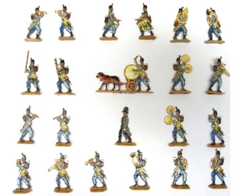 30mm scale Flat figures: Napoleonic Wild West, Mounted German Band, Elephant Gun Team, and WWI German Cavalry and Band in ste
