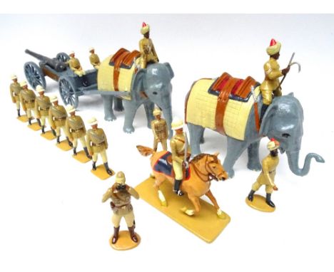 New Toy Soldiers: British Indian Army Elephant drawn 40pdr Gun two elephants, mahouts, mounted officer and eight gunners (Con