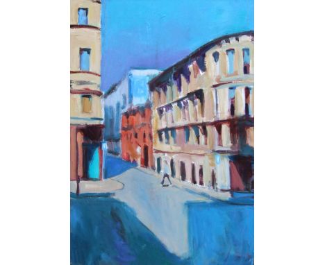 Paul Bassingthwaighte (1963-),  "Back Street VI", signed and titled on artist`s label verso, oil on board, 75 x 50cm.; 29.5 x