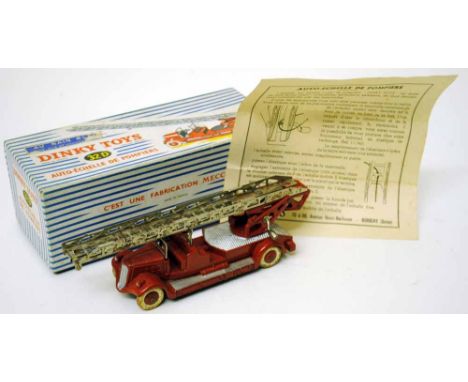 A French Dinky fire engine No.32D, boxed      Condition Report  Good to very good in good box