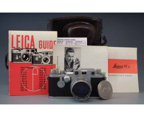 Leica IIIF Red Dial camera serial number 773529, fitted with Summarit f = 5cm 1:15 lens Number 1297363, UVa filter and lens c