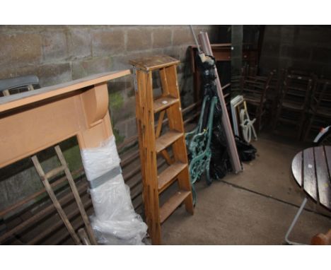 A wooden step ladder