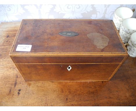 Mahogany tea caddy.