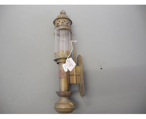 A GWR brass bodied carriage lamp.