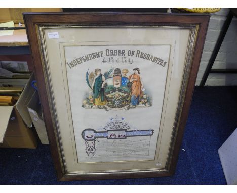 large framed independent society print dated 1894.