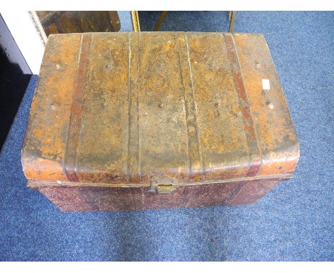Large metal trunk.