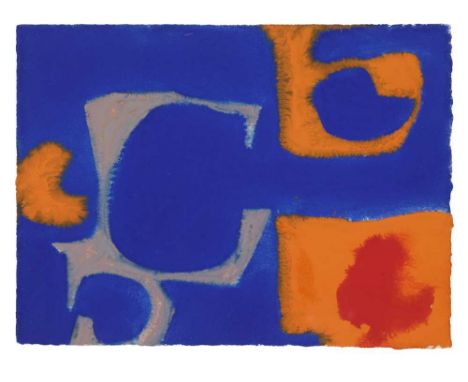 § Patrick Heron C.B.E (British 1920-1999)  Marigold, Crimson and Ultramarine, September 1968, 1968 signed, titled and dated o