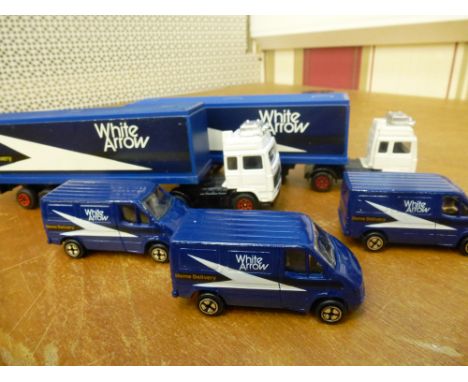 5 ASSORTED CORGI WHITE ARROW VEHICLES