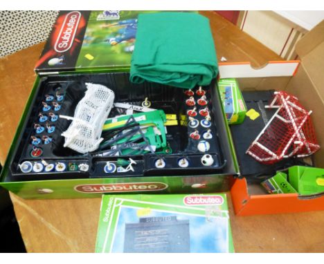 SUBBUTEO PREMIER LEAGUE SET AND ASSORTED ACCESSORIES INCLUDING SCORE BOARDS AND REFEREES