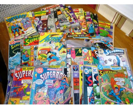 BOX OF ASSORTED DC COMICS INCLUDING SUPERMAN, SUPERBOY, ADVENTURE COMICS ETC